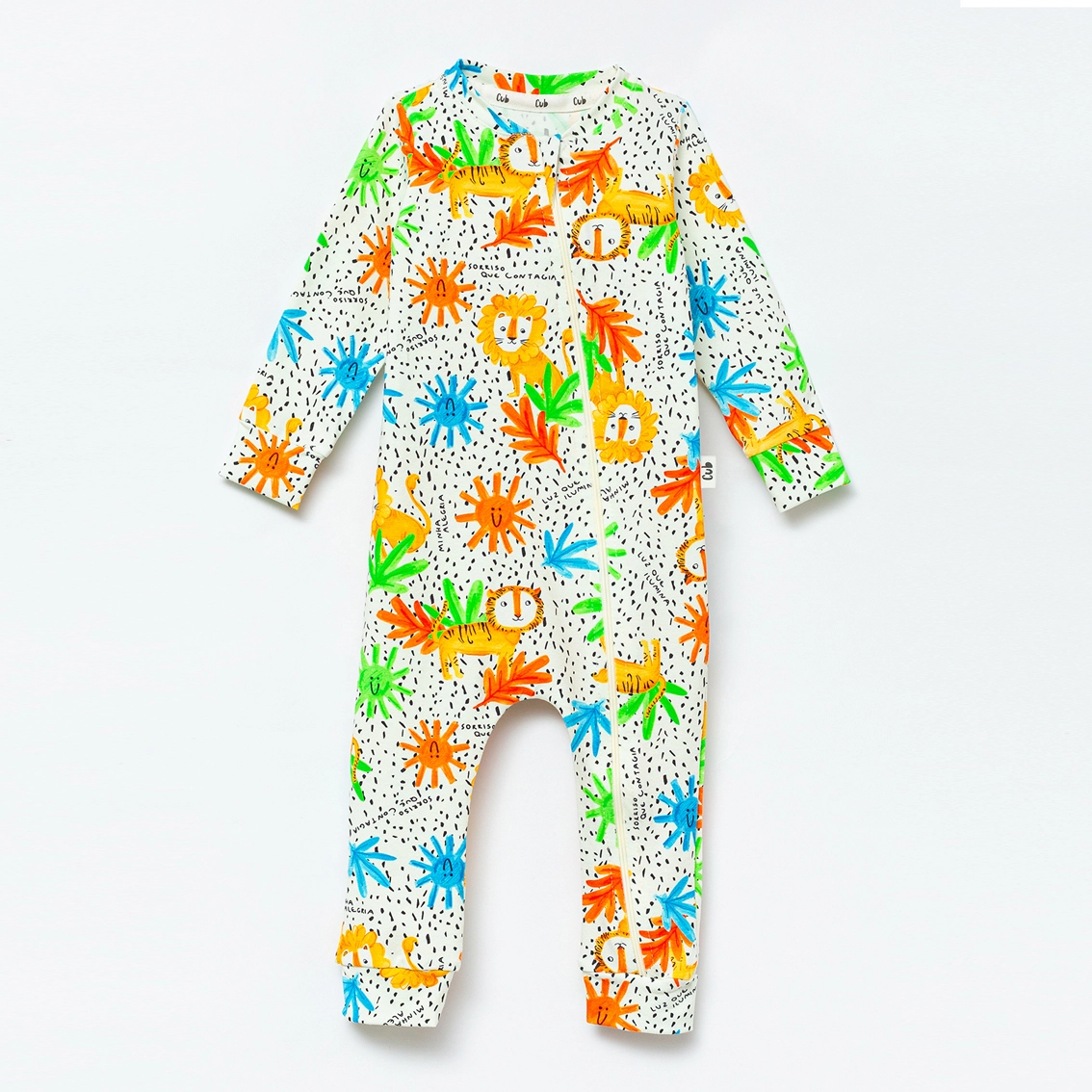 Macacão Bebê Manga Longa Zíper - Leãozinho