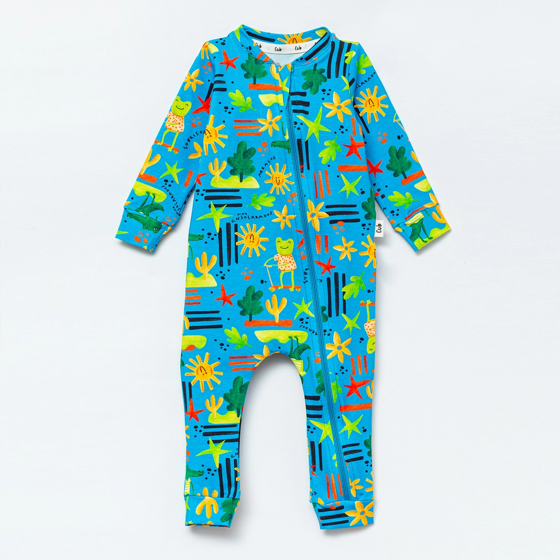 Macacão Bebê Manga Longa Zíper - Sapinhos