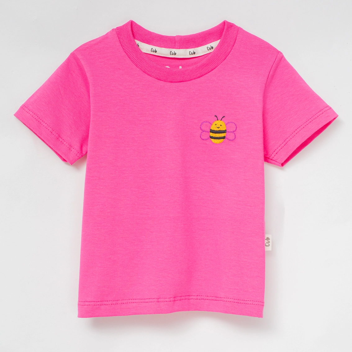 Camiseta Manga Curta Bordado Abelha