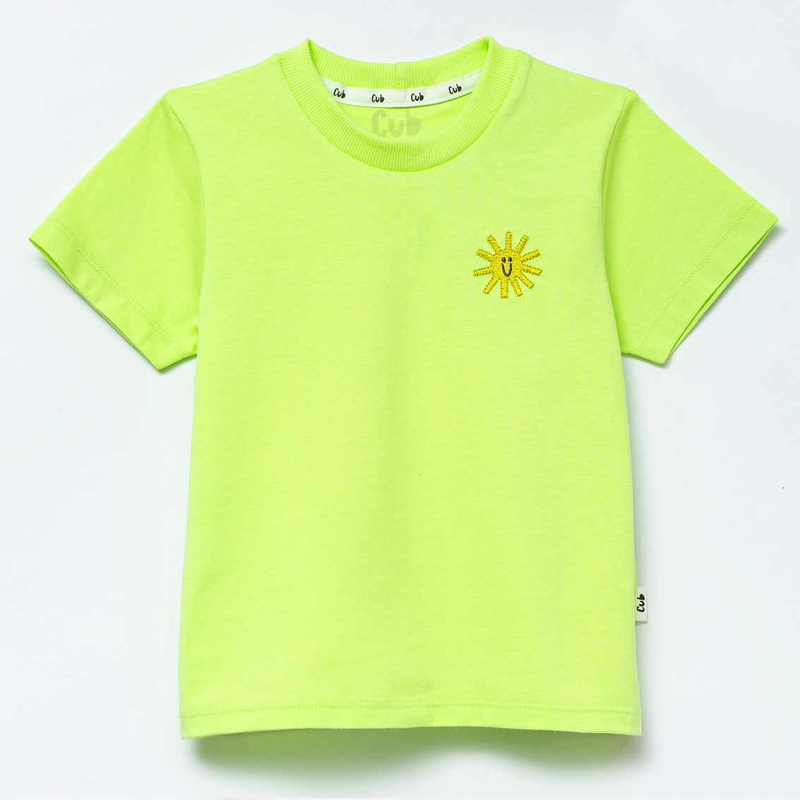 Camiseta Manga Curta Bordado Sol - Verde