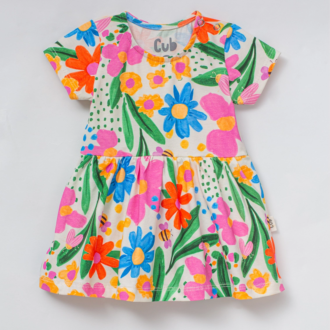 Vestido Body Bebê Estampa Flores