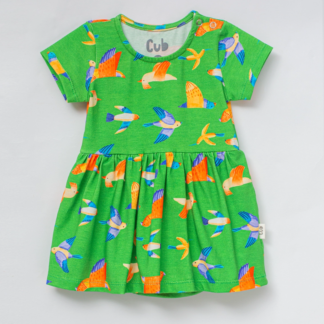 Vestido Body Bebê Estampa Pássaros